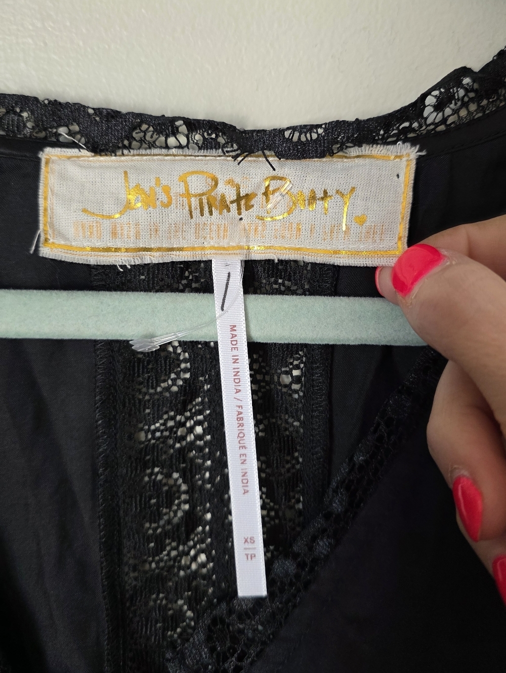 New Jen's Pirate Booty Maxi Kimono Angel Fire Kaftan Cottagecore Black XS - Picture 3 of 8